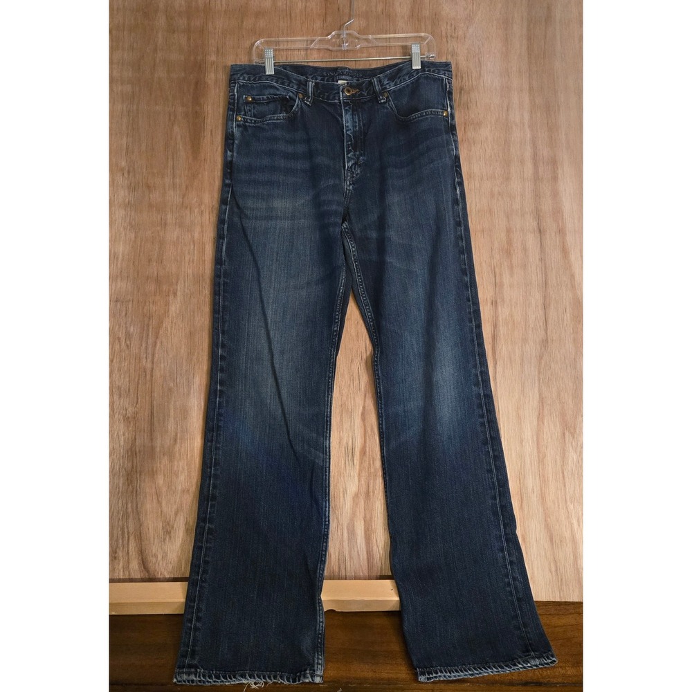 Banana Republic Straight Leg Jeans 35x34 Mens Blue Dark Wash Denim Classic